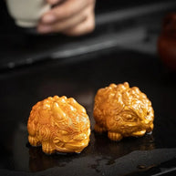 7 Days Of Tea Pixiu Tea Pet – Orange Glazed Ceramic
