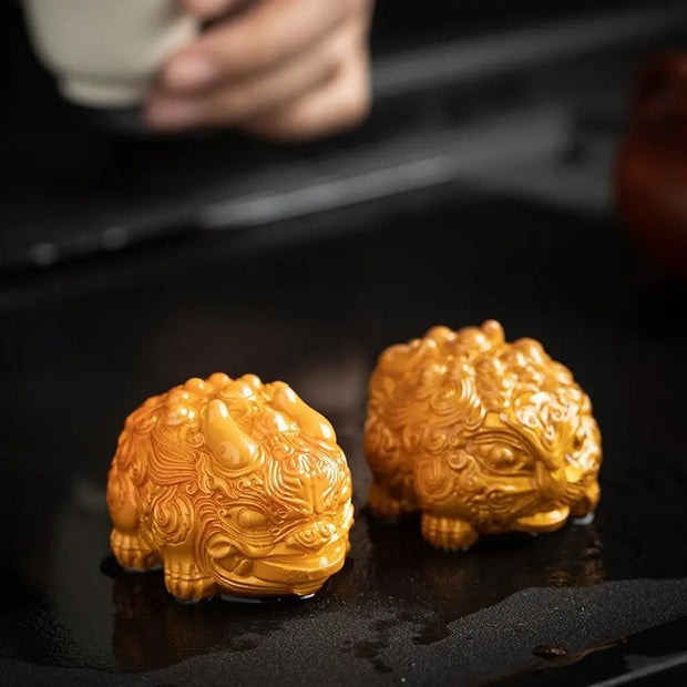 7 Days Of Tea Pixiu Tea Pet – Orange Glazed Ceramic