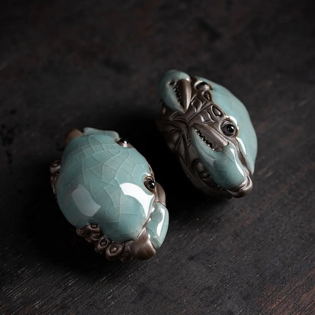 7 Days Of Tea Celadon Crackle-Glaze Tea Pet – Crab