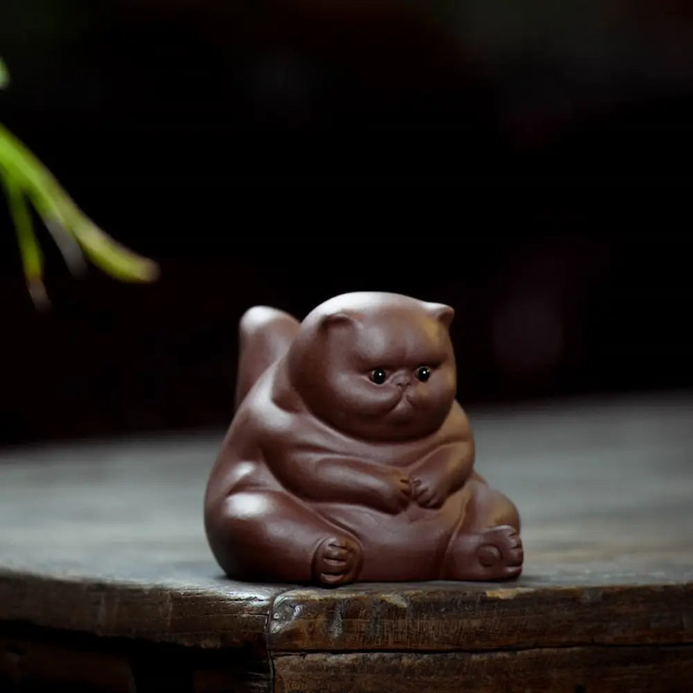 7 Days Of Tea Zisha-Style Clay Tea Pet – Chubby Cat (Sitting)
