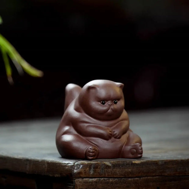 7 Days Of Tea Zisha-Style Clay Tea Pet – Chubby Cat (Sitting)
