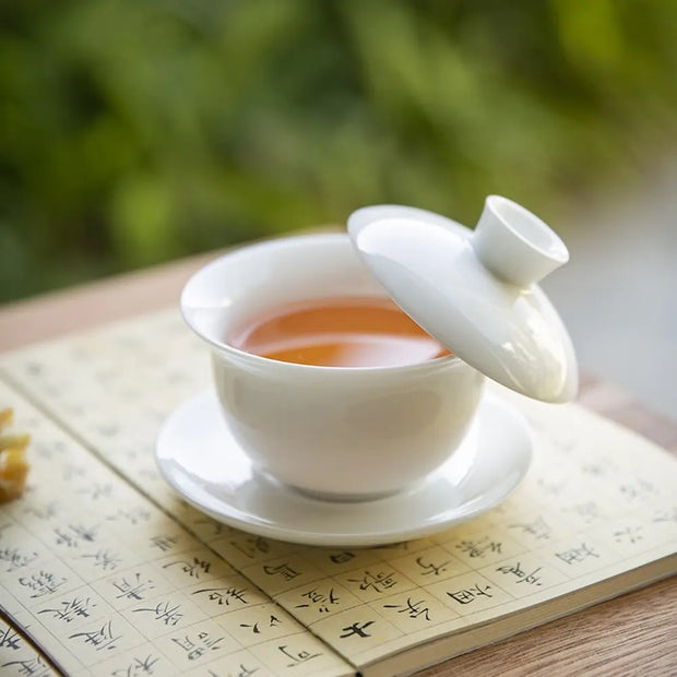 7 Days Of Tea White Porcelain Gaiwan – Classic Gongfu Lidded Cup | ~120 ml