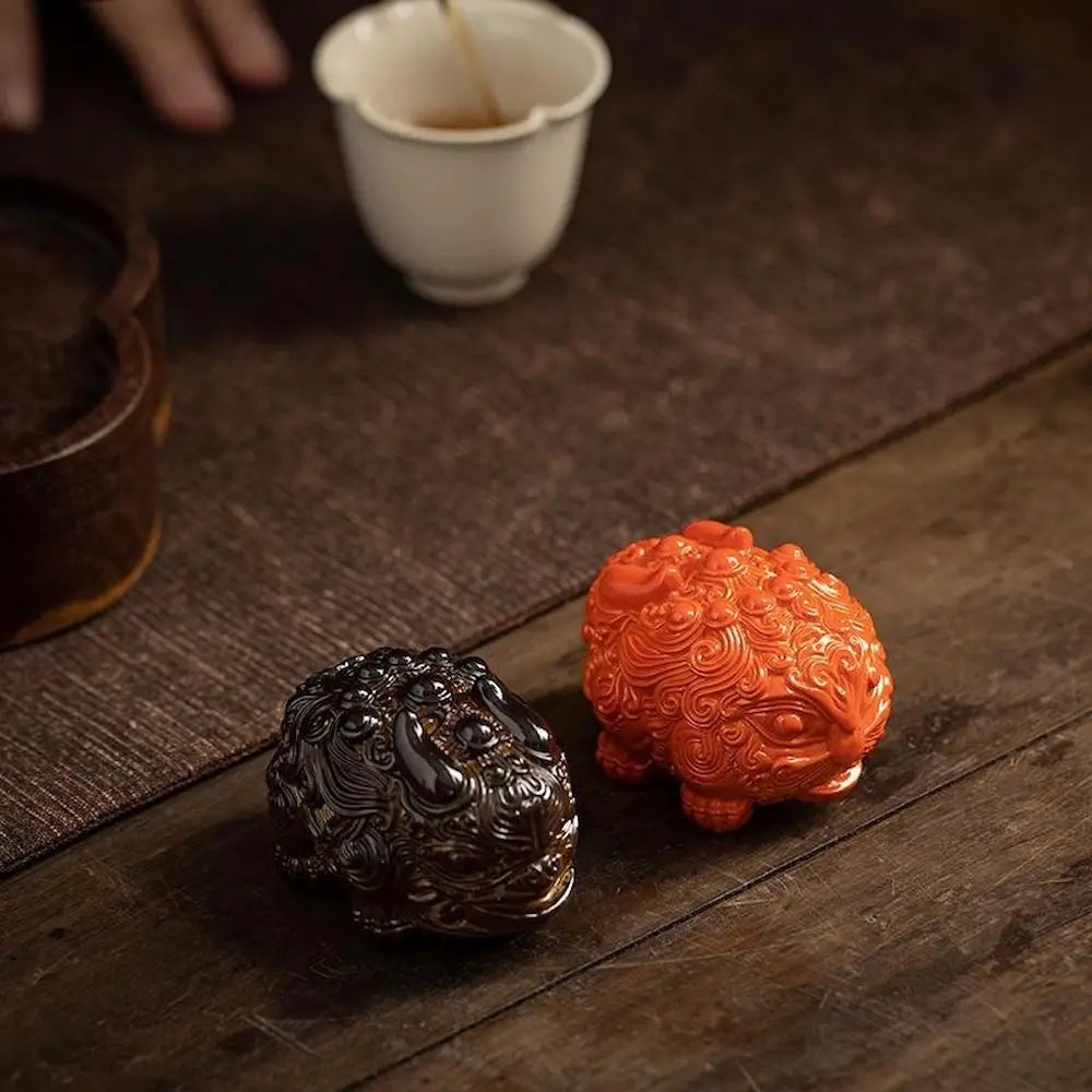 7 Days Of Tea Pixiu Tea Pet – Orange Glazed Ceramic