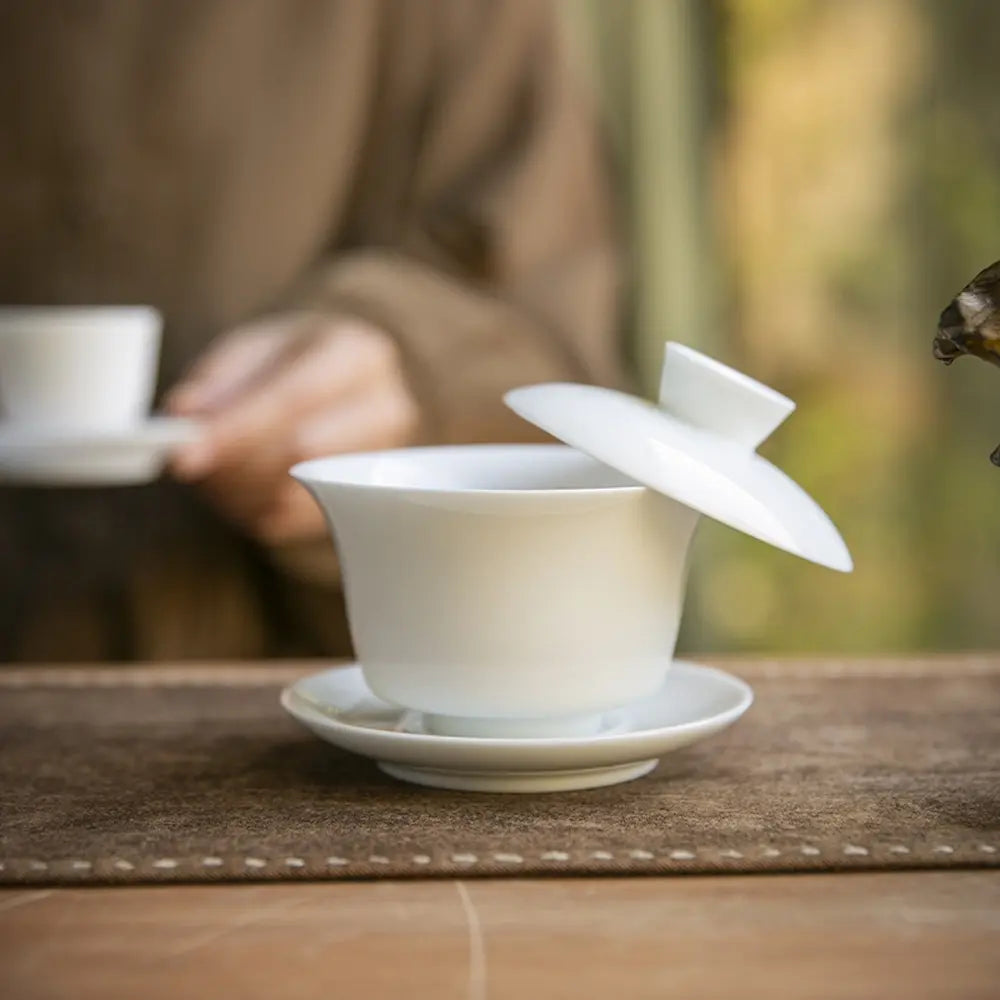 7 Days Of Tea White Porcelain Gaiwan – Classic Gongfu Lidded Cup | ~120 ml
