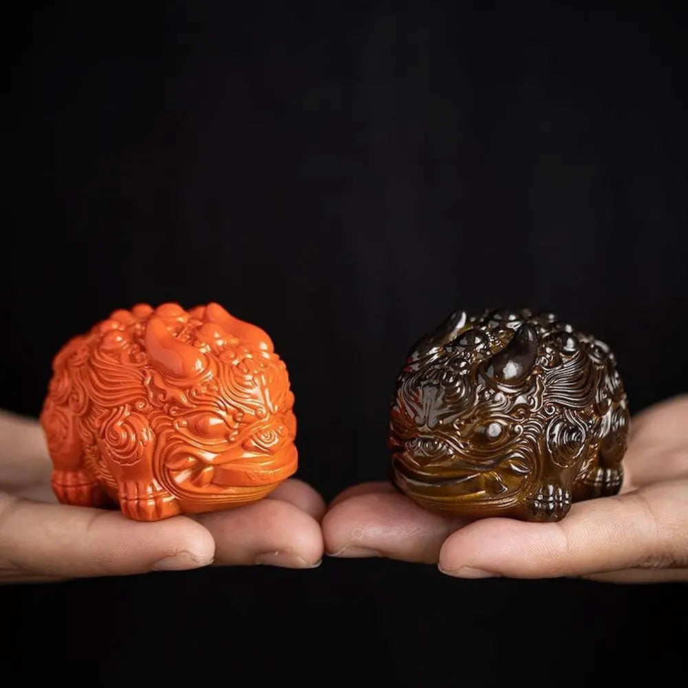 7 Days Of Tea Pixiu Tea Pet – Orange Glazed Ceramic