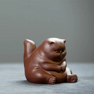 7 Days Of Tea Zisha-Style Clay Tea Pet – Chubby Cat (Sitting)