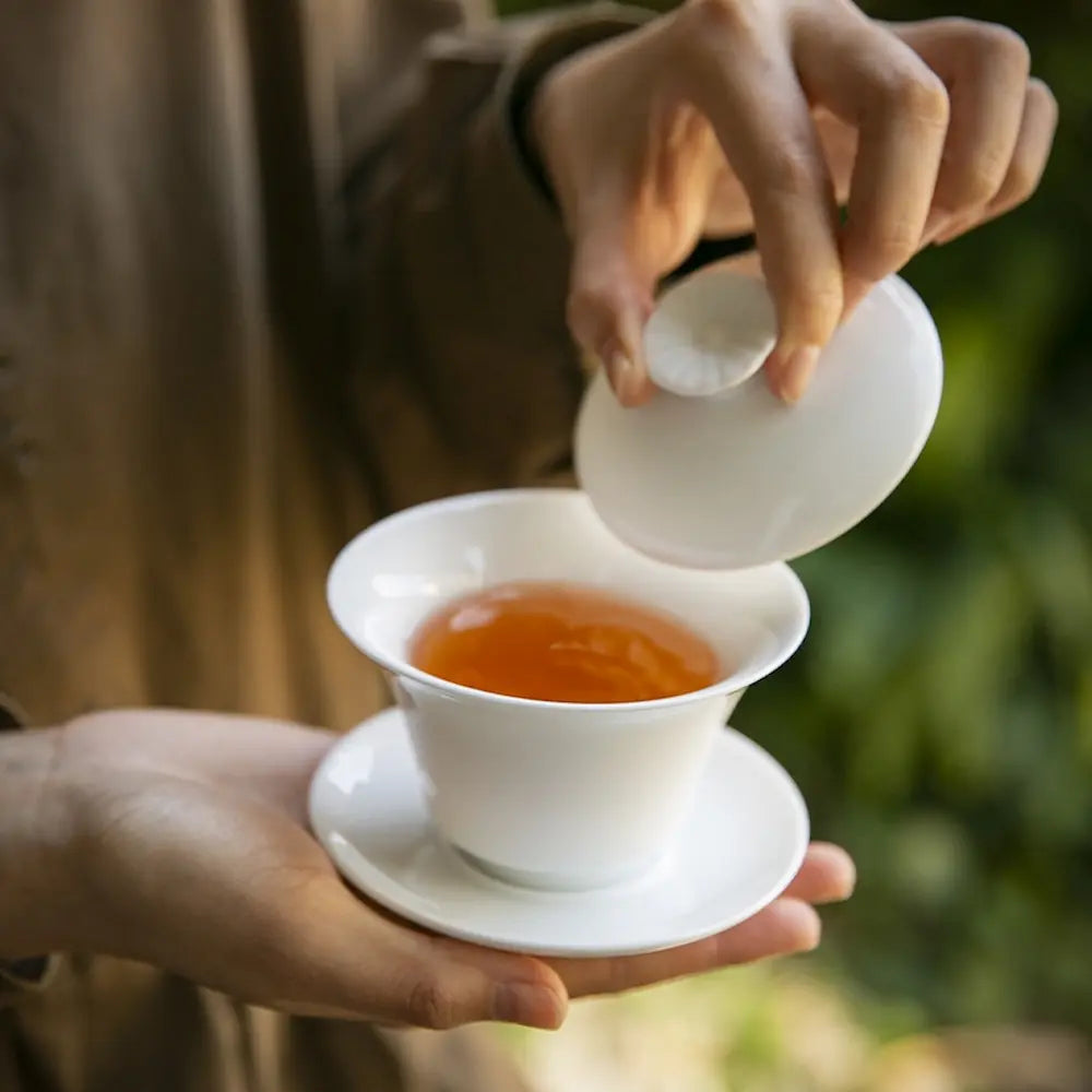 7 Days Of Tea White Porcelain Gaiwan – Classic Gongfu Lidded Cup | ~120 ml