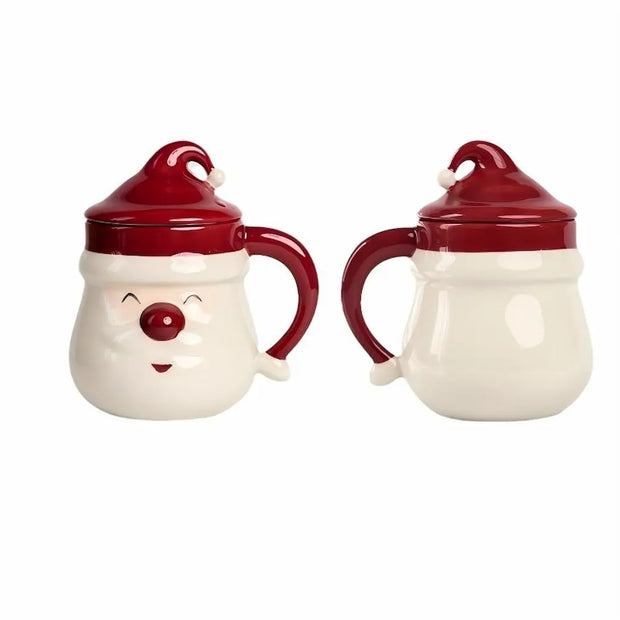 7 Days Of Tea Santa Ceramic Mug with Lid – Holiday Edition | ~350 ml