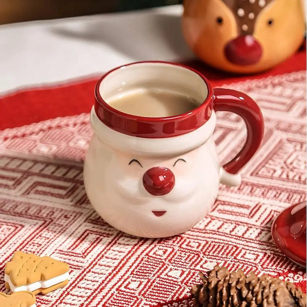 7 Days Of Tea Santa Ceramic Mug with Lid – Holiday Edition | ~350 ml