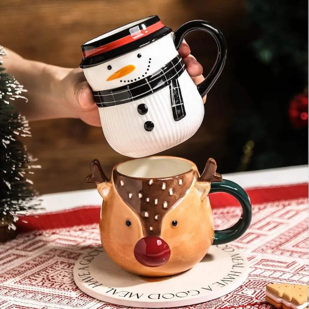 7 Days Of Tea Santa Ceramic Mug with Lid – Holiday Edition | ~350 ml
